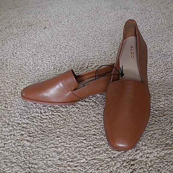 Aldo Shoes - ALDO Cognac Leather Slip-On Loafer Flats Size US 11 / NWOT
